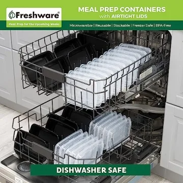 Freshware Meal Prep Containers 50 Pack BPA Free Stackable