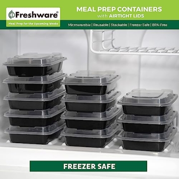 Freshware Meal Prep Containers 50 Pack BPA Free Stackable