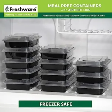 Freshware Meal Prep Containers 50 Pack BPA Free Stackable