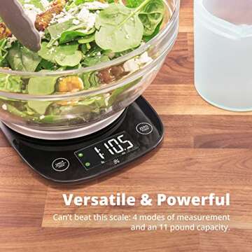 Greater Goods Digital Kitchen Scale with LCD Display, Weighs in Grams and Ounces, Batteries Included, Weighs up to 11 Pounds, Black (No Bowl)