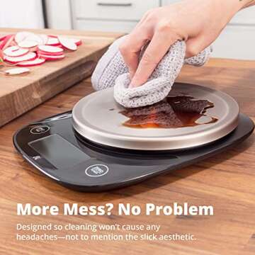 Greater Goods Digital Kitchen Scale with LCD Display, Weighs in Grams and Ounces, Batteries Included, Weighs up to 11 Pounds, Black (No Bowl)