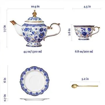 Elegant ACMLIFE Bone China Tea Set for Four Adults | Durable & Giftable