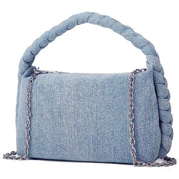 Vintage Denim Crossbody Purse Lightweight Spacious Designer Handbag