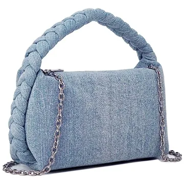 Vintage Denim Crossbody Purse Lightweight Spacious Designer Handbag