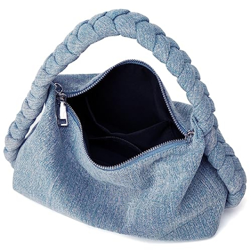 Vintage Denim Crossbody Purse Lightweight Spacious Designer Handbag