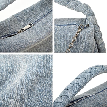 Vintage Denim Crossbody Purse Lightweight Spacious Designer Handbag