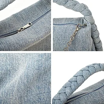 Vintage Denim Crossbody Purse Lightweight Spacious Designer Handbag