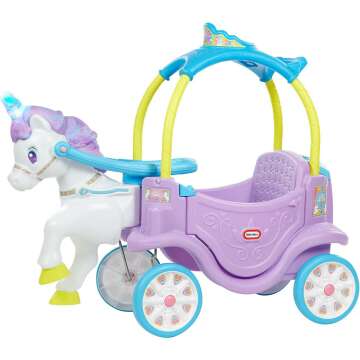 Unicorn Carriage Ride On for Kids - Little Tikes