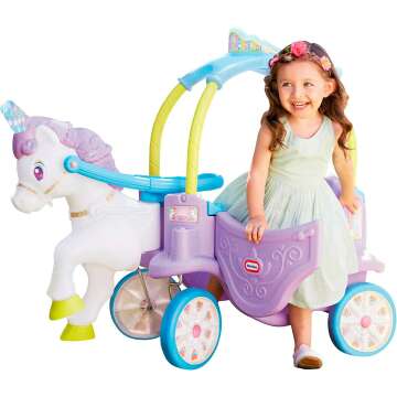 Unicorn Carriage Ride On for Kids - Little Tikes