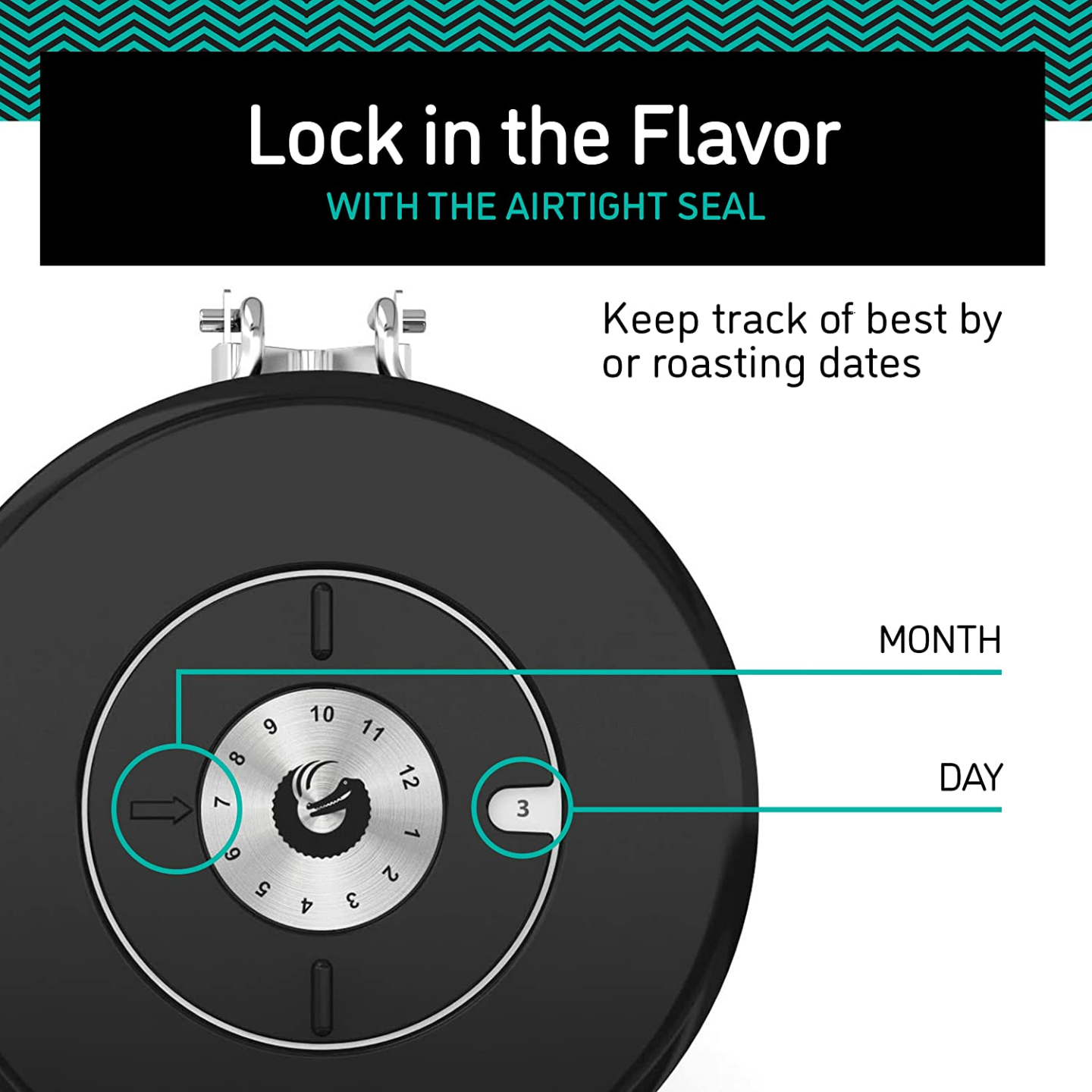 Coffee Gator Coffee Canister with Date Tracker