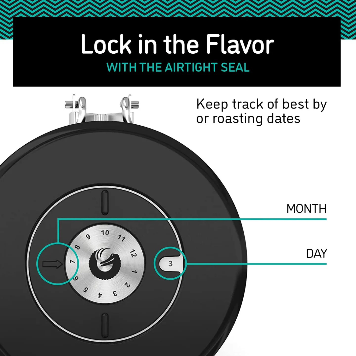 Coffee Gator Coffee Canister with Date Tracker