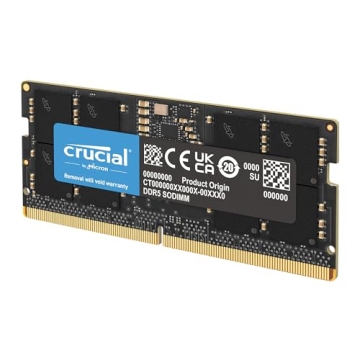 Crucial 16GB DDR5 4800MHz CL40 Laptop Memory, SODIMM 262-Pin Module, Compatible with 12th Gen Intel ...