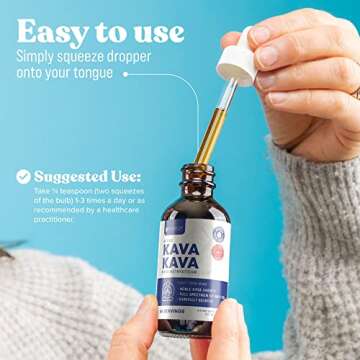 Rejuvica Health Kava Kava Root Extract Supplement - Active Kava Kava - Potent Relaxation & Calm - Liquid Extract - Piper Methysticum - Noble Variety - Naturally Occurring Kavalactones - 48 Servings