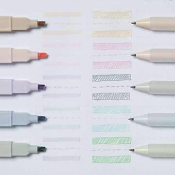 BLIEVE - Aesthetic Highlighters and Gel Pens With Soft Pastel Ink And Tip, No Bleed Dry Fast Easy to...