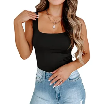 PINKMSTYLE Square Neck Tank Top - Stylish & Versatile