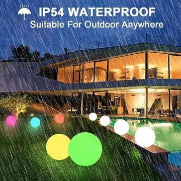 12 Inch Solar Glowing Ball Light Outdoor, Solar Garden Globe Light W/ Remote, RGB Color Changing Waterproof Large Solar Orb Light, Landscape Lighting Mood Lamp W/ Ground Stake for Patio Yard Lawn Path