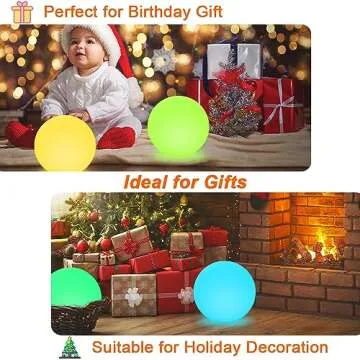 12 Inch Solar Glowing Ball Light Outdoor, Solar Garden Globe Light W/ Remote, RGB Color Changing Waterproof Large Solar Orb Light, Landscape Lighting Mood Lamp W/ Ground Stake for Patio Yard Lawn Path