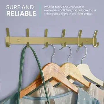 Stylish SAYONEYES Gold Coat Rack Wall Mount with Hooks