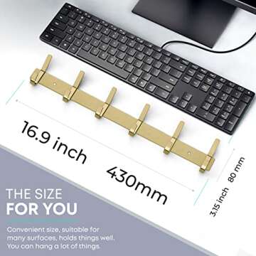 Stylish SAYONEYES Gold Coat Rack Wall Mount with Hooks