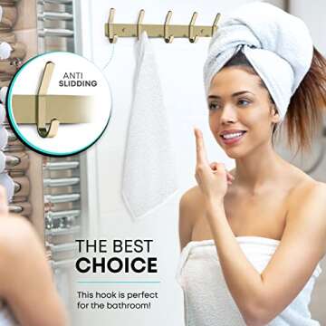 Stylish SAYONEYES Gold Coat Rack Wall Mount with Hooks