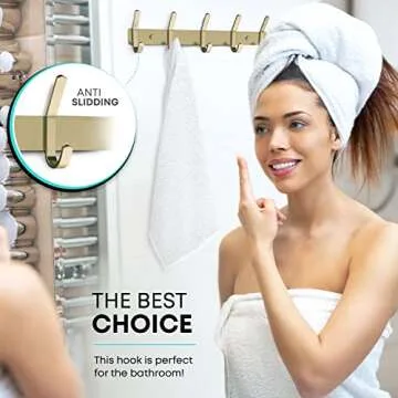 Stylish SAYONEYES Gold Coat Rack Wall Mount with Hooks