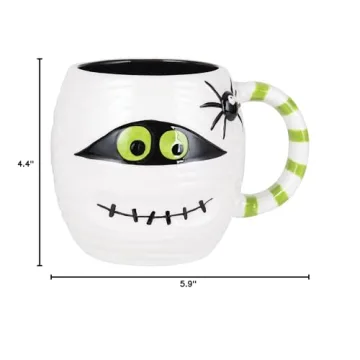 GALLERIE II Mummy & Spider Mug for Halloween Enthusiasts