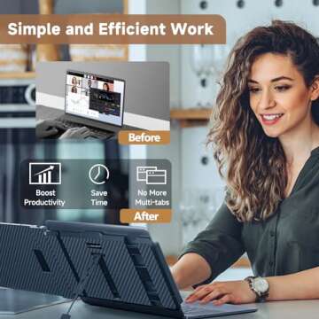 MarsMyth S1 Laptop Screen Extender - 14'' Laptop Monitor Extender Dual Screen, 1080P FHD Portable Monitor for 13''-17'' Laptops, Plug & Play Compatible with Windows/Mac/PS5/Android/Switch/Mac