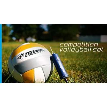 Triumph Classic Volleyball Set - Includes Regulation Size Volleyball, Pump and Padded Carry Case