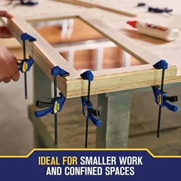 IRWIN QUICK-GRIP Clamps for Woodworking, One-Handed Bar Clamps, 6-Pack (1964749)