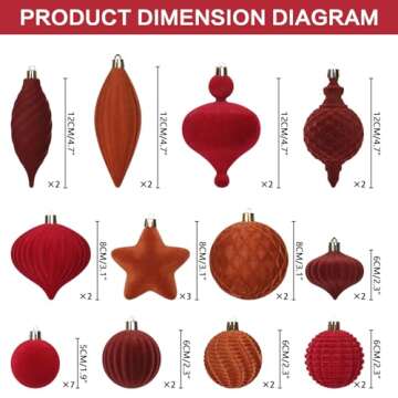 Elegant SY Super Bang 30PCS Velvet Christmas Ornaments Set for Stunning Holiday Decoration