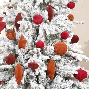 30 Velvet Christmas Ornaments Set for Elegant Holiday Decor