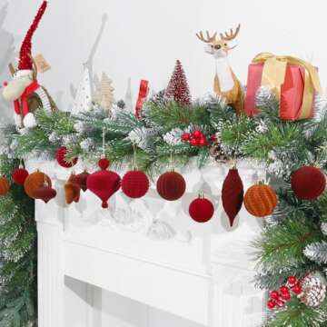 30 Velvet Christmas Ornaments Set for Elegant Holiday Decor