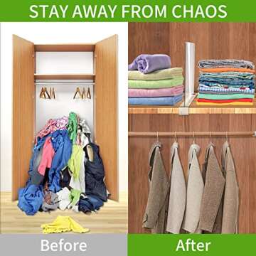 12 Pack Acrylic Shelf Dividers, Clear Shelf Divider for Closet Organization, Closet Shelf Separators for Clothes/Purses, Wood Shelves Organizers in Bedroom, Kitchen, Office, Cabinets, Bathroom Storage