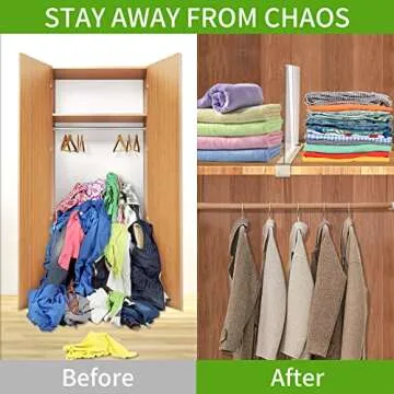 12 Pack Acrylic Shelf Dividers, Clear Shelf Divider for Closet Organization, Closet Shelf Separators for Clothes/Purses, Wood Shelves Organizers in Bedroom, Kitchen, Office, Cabinets, Bathroom Storage