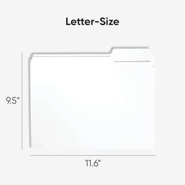 Smead Standard File Folders, 100 Count, White, 1/3-Cut Tabs, Letter Size (12843)