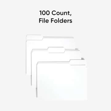 Smead Standard File Folders, 100 Count, White, 1/3-Cut Tabs, Letter Size (12843)