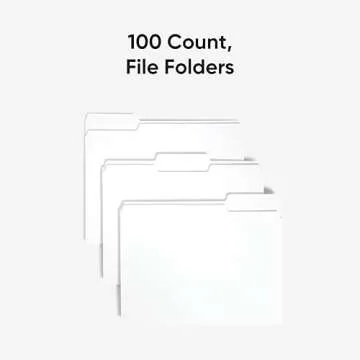 Smead Standard File Folders, 100 Count, White, 1/3-Cut Tabs, Letter Size (12843)