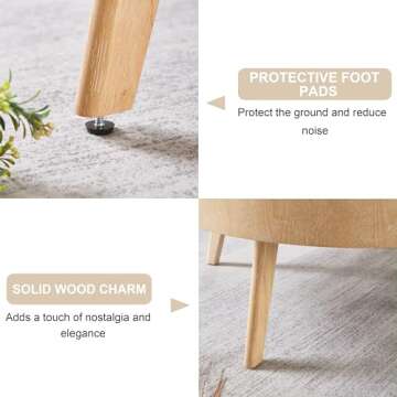 Gexpusm 2-Piece Solid Wood Coffee Table Set, Rustic Round Farmhouse End Tables for Living Room, 31x31x16 in, Light Brown