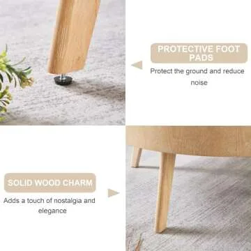 Gexpusm 2-Piece Solid Wood Coffee Table Set, Rustic Round Farmhouse End Tables for Living Room, 31x31x16 in, Light Brown