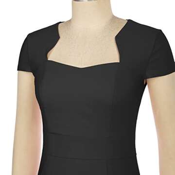 GRACE KARIN Women's Elegant Work Office Business Boat Neck Fishtail Dress Cap Sleeve