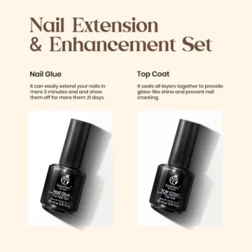 Beetles 5 in 1 Nail Glue and No Wipe Top Coat Kit