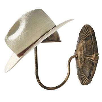 Owlgift Decorative Metal Vintage Style Wall Mounted Entryway Hat/Cap/Wig Hanger Display Rack, Bronze