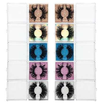 25MM Mink Eyelashes Wholesale Ninglash 10 Pack False Eyelashes, Christmas Gifts for Women Dramatic Real Mink EyeLashes, Thick HandMade Full Strip Lashes, Crueltyl Free Fluffy Lash, 3D Mink Lashes Bulk