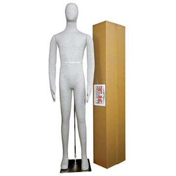 Male Mannequin, Flexible Posable Bendable Full-Size Soft -Grey, by TK Products, Great for Costumes