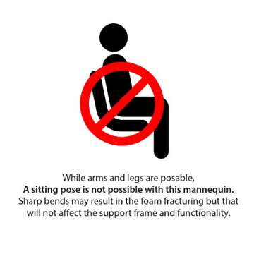 Male Mannequin, Flexible Posable Bendable Full-Size Soft -Grey, by TK Products, Great for Costumes