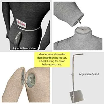 Male Mannequin, Flexible Posable Bendable Full-Size Soft -Grey, by TK Products, Great for Costumes