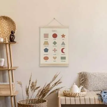 HRQKO Shapes Classroom Decor Poster Hanger Frame, Play Room Wall Decor, Boho Learning Wall Art With ...