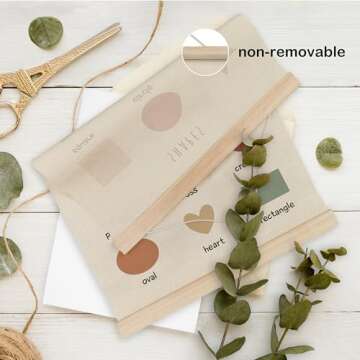 HRQKO Shapes Classroom Decor Poster Hanger Frame, Play Room Wall Decor, Boho Learning Wall Art With Wooden Frames, Educational Wall Hanging Banner Decor for Kids Toddlers Room Homeschool,12x16 Inch