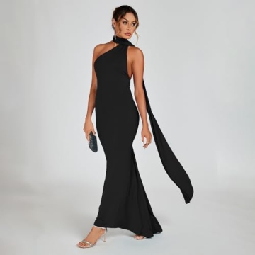 ABYOVRT Women Backless Maxi Dress for Elegant Events