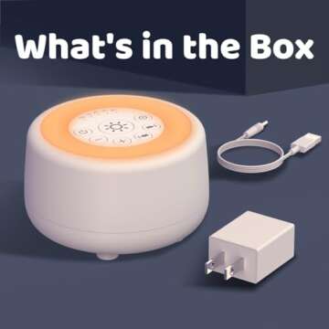 Sleepbox Sound White Noise Machine with 25 Soothing Sounds and 10 Colors Warm Night Light 4 Brightness Levels 32 Volume Levels 5 Timer and Memory Function for Baby Kids Adults Seniors Sleeping (White)